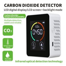 에어 모니터 3인 1 디지털 이산화탄소 TVOC HCHO 감지기 측정기 대기질 모니터 CO2 센서 미터, [01] White