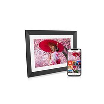 디지털 포토프레임 10.1인치 WiFi 터치스크린 1280*800 IPS 광시야각 HD1080P 벽걸이식 16GB 내장 메모리 사진 동영상 재생 알람 기능 포함 검정