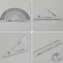 세트 삼각자 각도기 직각자 4P, 단품