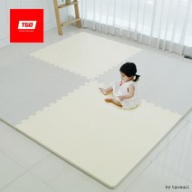 [놀이매트]방방 퍼즐매트(100X100cm 두께 3cm), 크림, 1개