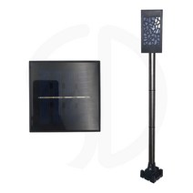 태양광 카페등 100*100 불투명 문주등 모자이크모양 데크 태양열 야외 정원등 인테리어조명, 흰빛, no.5s 받침형 스텐3단말뚝