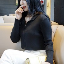 도앙뜨 이중지퍼 크롭 후드집업