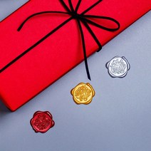 결혼식 청첩장 실링왁스 스티커 봉인씰 카드스티커 디자인 주문제작 단체주문 100개, 브론즈 감사합니다