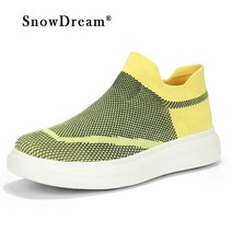 SnowDream 니트 스판 삭스 스니커즈 러닝화 통기성 yixin-233
