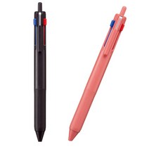 유니 제트스트림 3색펜 SXE3-507 0.5mm 볼펜 세트, 0.5mm 블랙1개+베리핑크 1개 세트