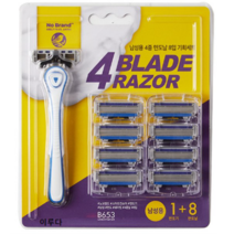 노브랜드 4중날 면도기 (본품+8), 본품1개+리필8개
