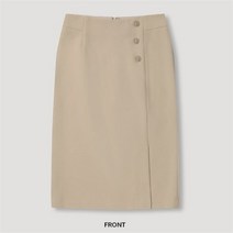 [쉬즈미스] NC02 로고 버튼 슬릿 H라인 스커트 SWWSKM12010