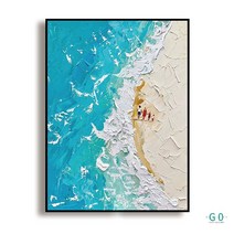 [G0갤러리] 추상화 유화 직접그린 핸드패인팅 캔버스 인테리어 그림 액자 바다 해변, 40cmx60cm, no frame A