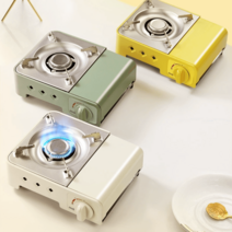 가스버너 캠핑용버너 미니버너 휴대용버너 스토브 고화력 휴대용가스렌지, 그린버너+바람막이+가방