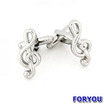 Foryou3384 높은음자리표 실버 커프스 버튼 정장소품 넥타이핀 커프링크스