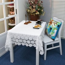 플라워 케미컬 자수 테이블커버 8인용130x240cm, 없음