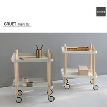 마켓비 GRUET 다용도 카트 2단 철제트롤리 다크그레이, twoable 1