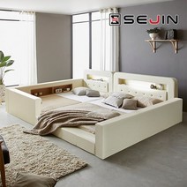 제인 수납 패밀리침대+파워본넬매트리스SS+SS, 초코브라운