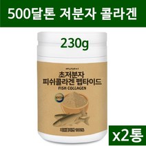 500달톤 저분자 피쉬콜라겐 펩타이드 분말 가루 수용성 어류콜라겐 초저분자 500da 생선껍질 어류비늘 이너뷰티 피부 뼈 효능 추천 제품, 2공, 230g