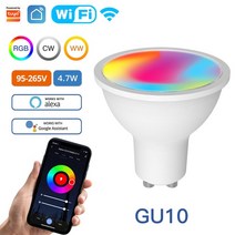 무선 모션 센서 감지기 MOES Tuya ZigBee GU10 WIFI 스마트 LED 전구 RGB C W 화이트 디밍 가능 스마트라이프 앱 컨트롤 음성, 없음, 14.Wifi GU10 95-265V - 6 PCS -