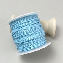 헤세드 롤) 1mm 면끈 왁스끈 비즈 매듭끈 면줄 (약70m), 스카이블루