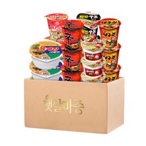 [햇살마중] 소컵라면 6종 (신라면65g+육개장86g+짜장범벅 70g+진라면매운맛65g+얼큰 너구리62g+튀김우동62g) 각 3개씩, 1세트