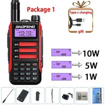 아마추어 무전기 워키토키 2022 BaoFeng UV-16 프로 메이트 10w 고성능 워키 토키 TYPE-C 장거리 방수 UV16 V2 트랜시버 햄 양방향 라디오, Usb plug, 옵션 번호 (26) - Red Pacakge 1