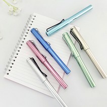 고급 스틸 만년필 잉크 볼펜 알루미늄 손글씨 6종 캘리그라피펜 학생, 본상품선택, 스카이, 본상품선택