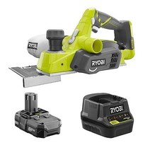 전기대패 RYOBI 18볼트 무선 3-1/4인치 대패 키트 배터리 및 충전기 포함(소매 포장 없음), 1개