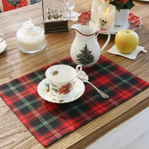 아트박스/앤코튼 크리스마스 체크 테이블 식탁 매트 11종, 2윈터체크(그린)