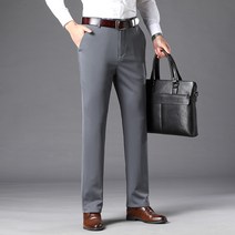 남자 가을과 겨울 남자 비즈니스 캐주얼 바지 2022 두꺼운 단색 스트레치 스트레이트 바지 남자의 새로운 한국어 버전 a