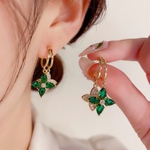 큐빅 드롭귀걸이 화려한 귀걸이 2color N351