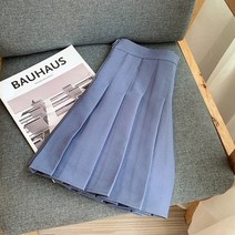 CIUUC Jk 단색 오버 스커트 높은 허리 주름 스커트 여성 사이즈 탄성 스커트 일본 학생 안티 라이트 Bm 스커트
