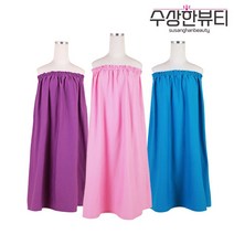 아미 큐티 한줄 마사지 가운 피부 왁싱가운 치마 피부 마사지샵 밴드가운, 파스텔핑크