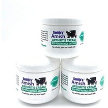 smiths amish 관절염 수딩 크림 3팩3개 4온스 병 아르니카 티트리 유칼립투스 페퍼민트 로즈마리 함유, 3, 3개