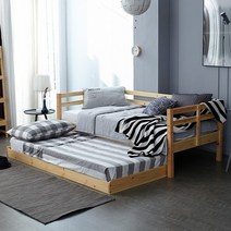 [착불3/4]원목침대/데이베드/슬라이딩/벙커침대, 3.주니어벙커침대_매트포함_블루별텐트