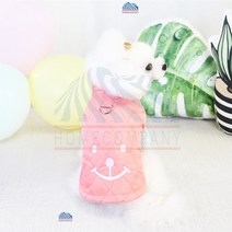 요크셔테리어 누빔 패딩 조끼 핑크 반려외투 페키니즈 애완견 푸들 아카타, L