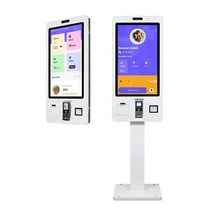 디지털사이니지 POS 솔루션 패스트 푸드 주문 지불 32 인치 24 27 셀프 서비스 터치 스크린 키오스크 (열전, 한개옵션0