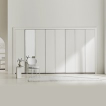 한샘 아트월 거울 붙박이장 비대칭형_선반형 18종/택1, 머쉬룸그레이, 370~380(12.5자)(AF)