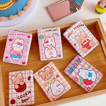 손거울 접이식 휴대용 사각 양면 명품 미니 손거울, 큐티곰&토끼