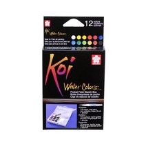 사쿠라 코이 워터 컬러즈 고체 물감 12색 세트, 1개, 1개, 단품