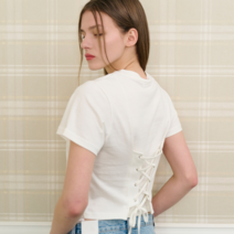 샐러드볼즈 SB CROP CORSET T-SHIRT IVORY
