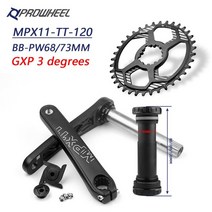 Prowheel 스노우 크랭크 셋 크랭크 170mm 283032343638t gxp 체인 링 (바텀 브래킷 포함) bb100120mm 팻 바이크 크랭크 세트, mpx11-tt-120 (3) bb, 38톤