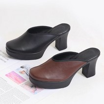 [최저가]여성 통굽 데일리 뮬 2color 슬리퍼 8cm