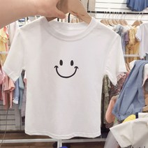 유니콘아동복 아동 스마일 반팔티 어린이 기본티(3~10세) 당일배송 얇은 반팔티