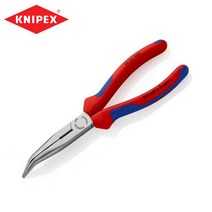 크니펙스 롱노우즈 플라이어 26-22-200 새부리형 곡선 롱로우즈 라디오 펜치 뺀찌 뺀치