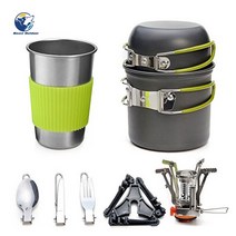 알루미늄 박스초경량 알루미늄 캠핑 조리기구 식기 야외 주전자 피크닉 프라이팬 7-in-1 세트, 01 A