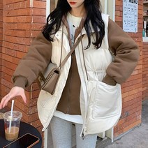 스타일아유 후드 레이어드 여성 겨울 경량 하프 패딩 점퍼 아우터