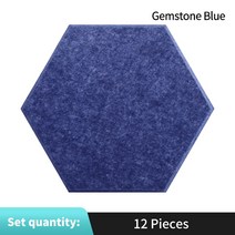 셀프 접착 패널 어쿠스틱 트리트먼트 12pcs 사운드 흡수 룸 방음 벽 스티커 트림, [20] Gemstone Blue, [02] 12mm High Density, [02] Large Hexagon
