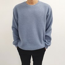 버튼 남자 봄 가을 겨울 오버핏 골지 니트 맨투맨