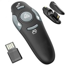 2.4GHz 무선 USB 파워 포인트 프리젠 테이션 PPT 플립 펜 리모콘 포인터 발표자 원격제어 빨간색 표시등, Grey_649058