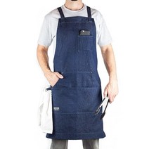 Hudson Durable Goods 주방 BBQ 그릴용 전문가 등급 셰프 앞치마 블랙, Blue Denim