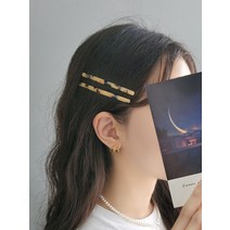 [2개세트] 마블 심플 데일리 포인트 옆머리 헤어 실핀 11 color