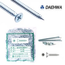 철판피스 1봉지 나사못 스크류 접시머리 철피스 사라피스 석고피스 목공피스 나무피스 데크피스 테크 목재 합판 접시형 피스, 철판피스 4x16mm(500PCS)