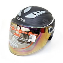 INKO 인코 오토바이 초경량 헬멧 여름 오픈페이스 LED, 오렌지